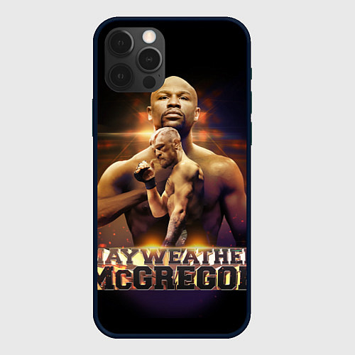 Чехол iPhone 12 Pro Max Mayweather vs McGregor / 3D-Черный – фото 1