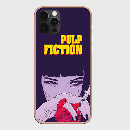 Чехол iPhone 12 Pro Max Pulp Fiction: Dope Heart / 3D-Светло-розовый – фото 1