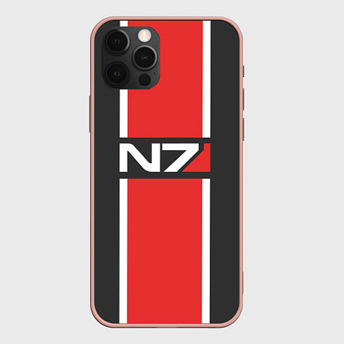 Чехол iPhone 12 Pro Max Mass Effect: N7 / 3D-Светло-розовый – фото 1