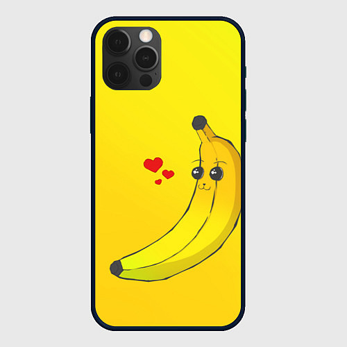 Чехол iPhone 12 Pro Max Just Banana (Yellow) / 3D-Черный – фото 1