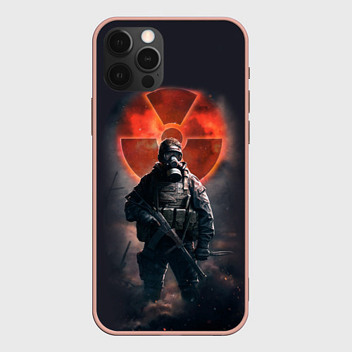 Чехол iPhone 12 Pro Max STALKER: Red Sun / 3D-Светло-розовый – фото 1