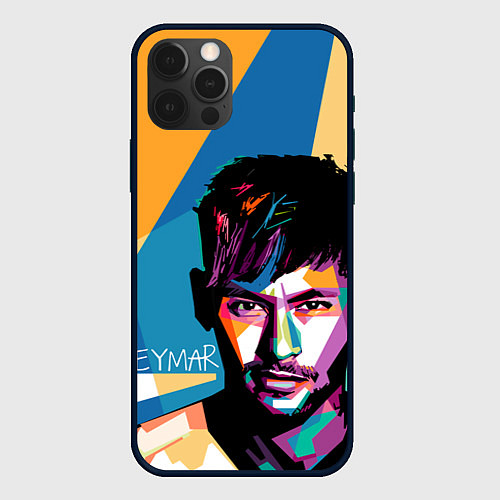 Чехол iPhone 12 Pro Max Neymar Polygons / 3D-Черный – фото 1