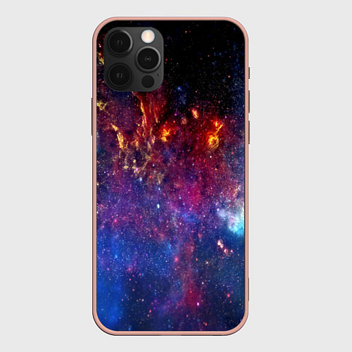 Чехол iPhone 12 Pro Max Космос / 3D-Светло-розовый – фото 1