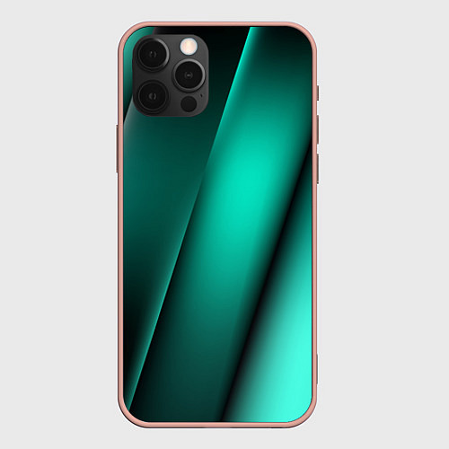 Чехол iPhone 12 Pro Max Emerald lines / 3D-Светло-розовый – фото 1