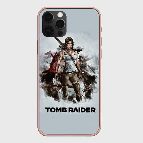 Чехол iPhone 12 Pro Max TOMB RAIDER / 3D-Светло-розовый – фото 1