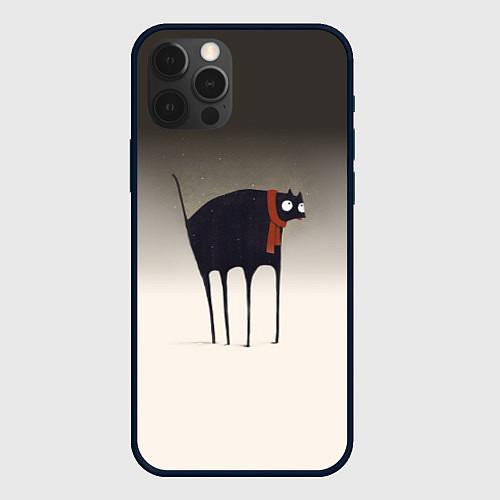 Чехол iPhone 12 Pro Max Первый снег / 3D-Черный – фото 1