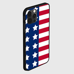 Чехол для iPhone 12 Pro Max USA Flag, цвет: 3D-черный — фото 2