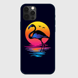 Чехол для iPhone 12 Pro Max Фламинго – дитя заката, цвет: 3D-черный