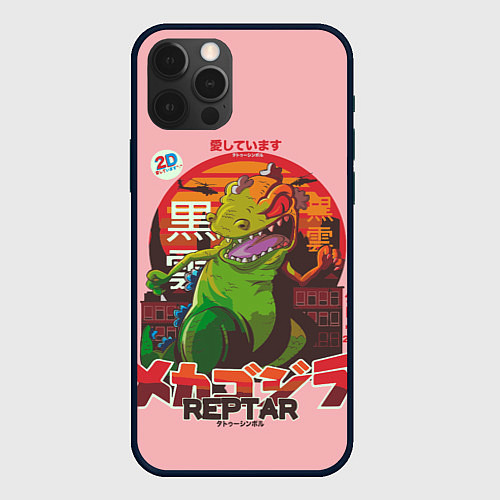 Чехол iPhone 12 Pro Max Godzilla Reptar / 3D-Черный – фото 1