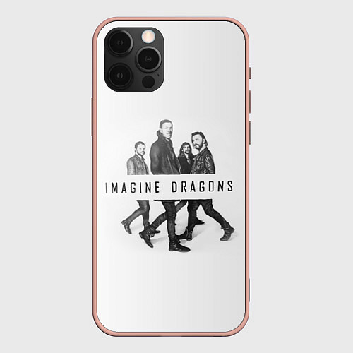 Чехол iPhone 12 Pro Max Imagine Dragons: White / 3D-Светло-розовый – фото 1