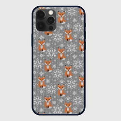 Чехол для iPhone 12 Pro Max Зимние лисицы, цвет: 3D-черный