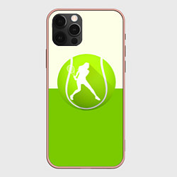 Чехол для iPhone 12 Pro Max Символ теннисиста, цвет: 3D-светло-розовый