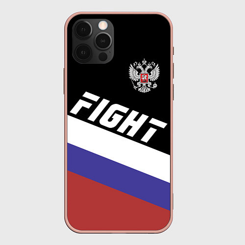 Чехол iPhone 12 Pro Max Fight Russia / 3D-Светло-розовый – фото 1