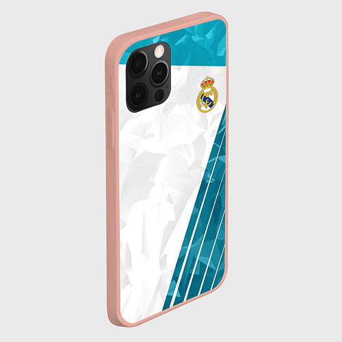 Чехол iPhone 12 Pro Max FC Real Madrid: Abstract / 3D-Светло-розовый – фото 2