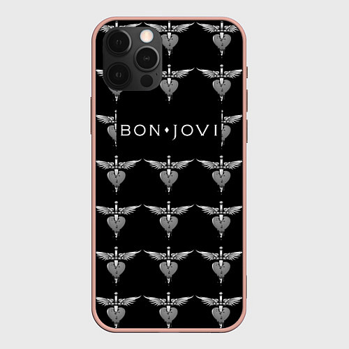 Чехол iPhone 12 Pro Max Bon Jovi / 3D-Светло-розовый – фото 1