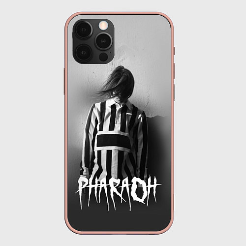 Чехол iPhone 12 Pro Max Pharaoh: Black side / 3D-Светло-розовый – фото 1