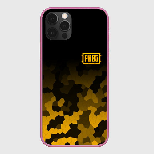 Чехол iPhone 12 Pro Max PUBG: Military Honeycomb / 3D-Малиновый – фото 1