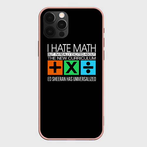 Чехол iPhone 12 Pro Max Ed Sheeran: I hate math / 3D-Светло-розовый – фото 1