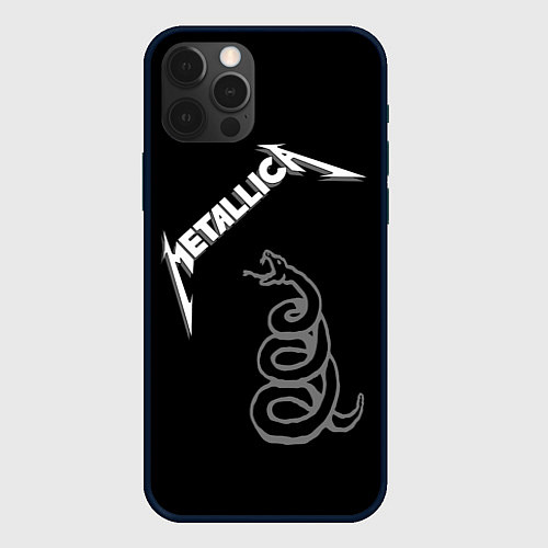 Чехол iPhone 12 Pro Max Metallica - snake / 3D-Черный – фото 1