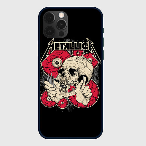 Чехол iPhone 12 Pro Max Metallica Skull / 3D-Черный – фото 1