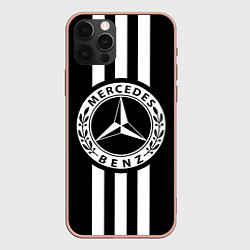 Чехол для iPhone 12 Pro Max Mercedes-Benz Black, цвет: 3D-светло-розовый