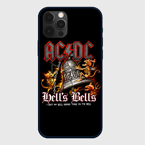 Чехол iPhone 12 Pro Max AC DC - bell with devils / 3D-Черный – фото 1