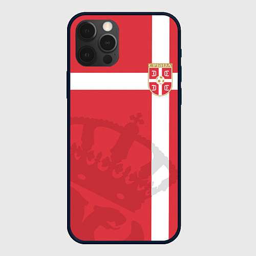 Чехол iPhone 12 Pro Max Сборная Сербии / 3D-Черный – фото 1