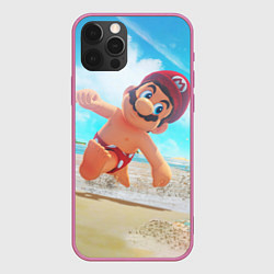 Чехол для iPhone 12 Pro Max Super Mario Summer Odyssey, цвет: 3D-малиновый