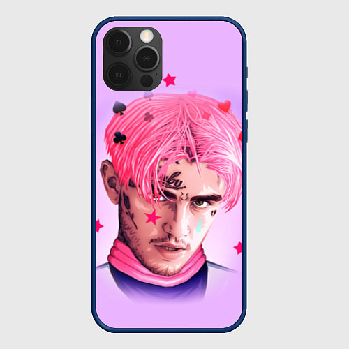 Чехол iPhone 12 Pro Max Lil Peep: Pink Edition / 3D-Тёмно-синий – фото 1