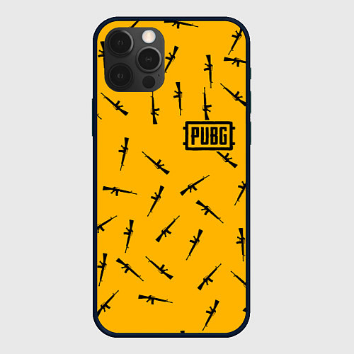 Чехол iPhone 12 Pro Max PUBG: Yellow Weapon / 3D-Черный – фото 1