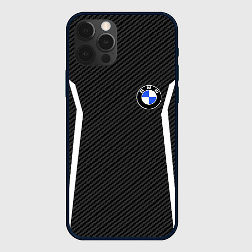 Чехол iPhone 12 Pro Max BMW CARBON БМВ КАРБОН / 3D-Черный – фото 1