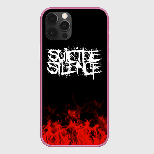 Чехол iPhone 12 Pro Max Suicide Silence: Red Flame / 3D-Малиновый – фото 1