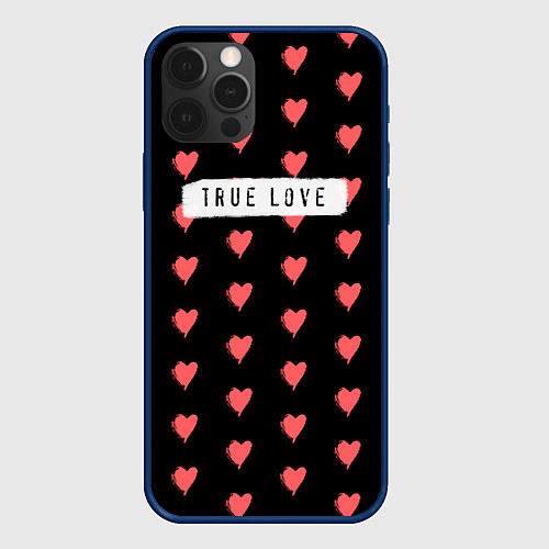 Чехол iPhone 12 Pro Max True Love / 3D-Тёмно-синий – фото 1
