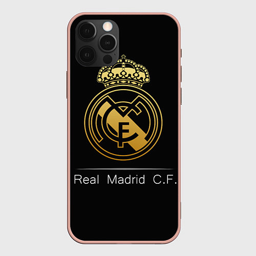 Чехол iPhone 12 Pro Max FC Real Madrid: Gold Edition / 3D-Светло-розовый – фото 1