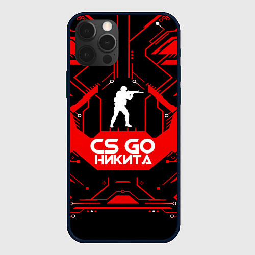 Чехол iPhone 12 Pro Max CS:GO - Никита / 3D-Черный – фото 1