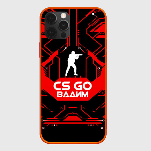 Чехол iPhone 12 Pro Max CS:GO - Вадим / 3D-Красный – фото 1