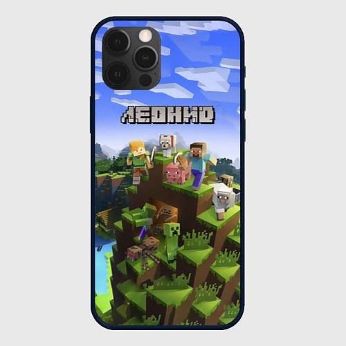 Чехол iPhone 12 Pro Max Майнкрафт: Леонид / 3D-Черный – фото 1