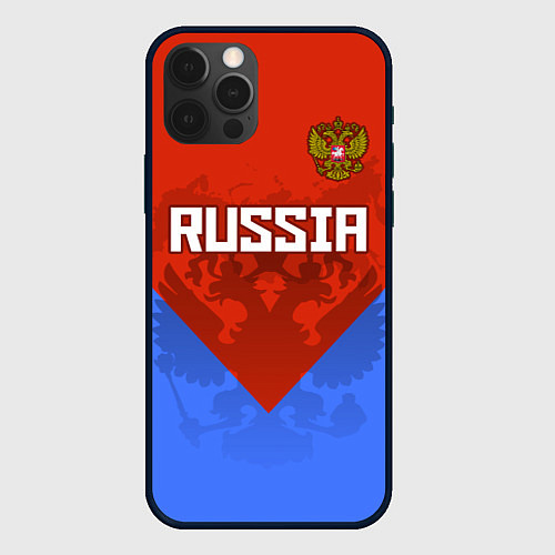 Чехол iPhone 12 Pro Max Russia Red & Blue / 3D-Черный – фото 1