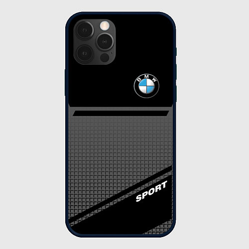 Чехол iPhone 12 Pro Max BMW SPORT БМВ СПОРТ / 3D-Черный – фото 1