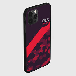 Чехол для iPhone 12 Pro Max Audi: Red Pixel, цвет: 3D-черный — фото 2