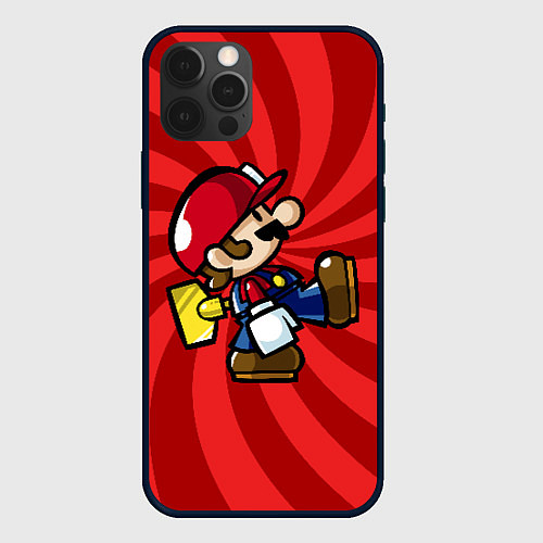 Чехол iPhone 12 Pro Max Super Mario: Red Illusion / 3D-Черный – фото 1