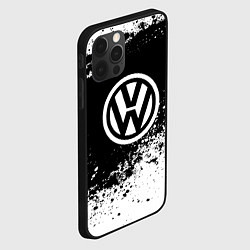 Чехол для iPhone 12 Pro Max Volkswagen: Black Spray, цвет: 3D-черный — фото 2