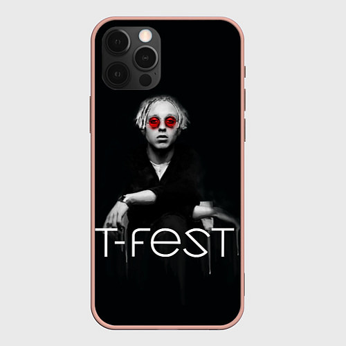 Чехол iPhone 12 Pro Max T-Fest: Black Style / 3D-Светло-розовый – фото 1