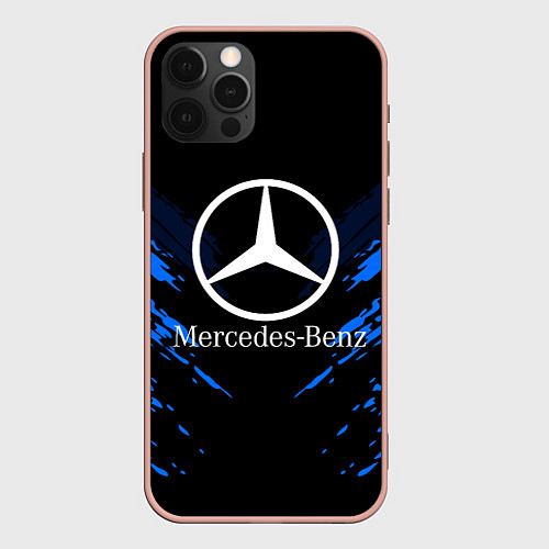 Чехол iPhone 12 Pro Max Mercedes-Benz: Blue Anger / 3D-Светло-розовый – фото 1