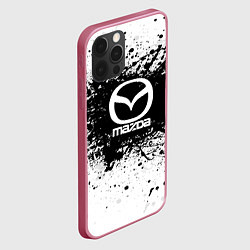 Чехол для iPhone 12 Pro Max Mazda: Black Spray, цвет: 3D-малиновый — фото 2