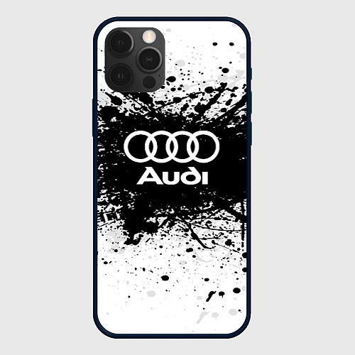 Чехол iPhone 12 Pro Max Audi: Black Spray / 3D-Черный – фото 1