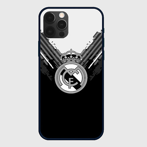 Чехол iPhone 12 Pro Max FC Real Madrid: Black Style / 3D-Черный – фото 1