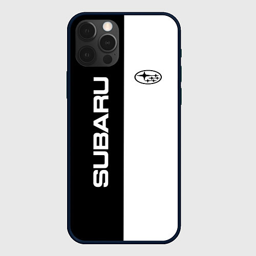 Чехол iPhone 12 Pro Max Subaru B&W / 3D-Черный – фото 1