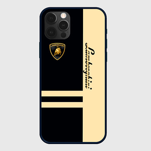 Чехол iPhone 12 Pro Max Lamborghini Sport / 3D-Черный – фото 1