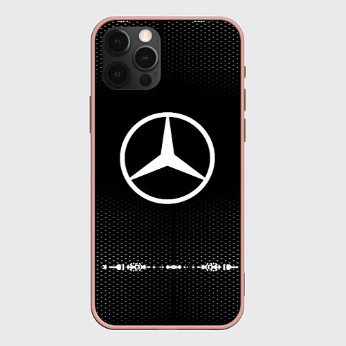 Чехол iPhone 12 Pro Max Mercedes: Black Abstract / 3D-Светло-розовый – фото 1